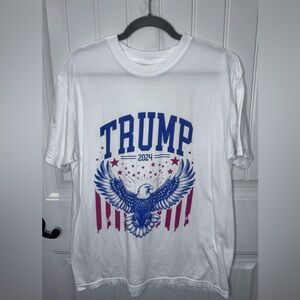 White Graphic T-Shirt Trump 2024 Large
